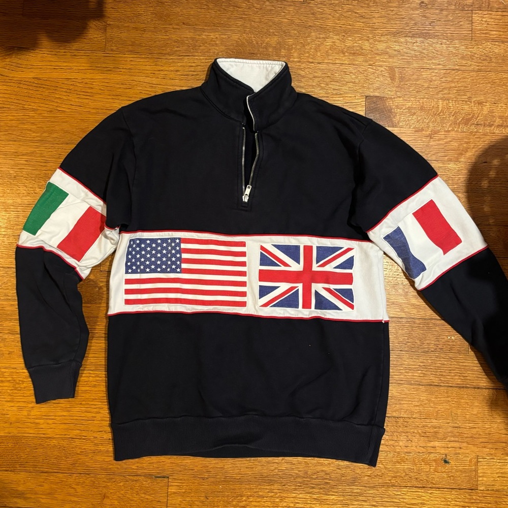 RARE Brandy Melville flag zip up